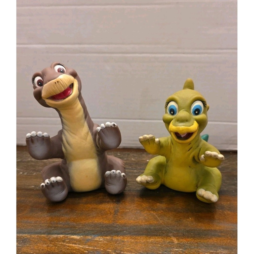 Vtg 1988 Land Before Time Pizza Hut Hand Puppets Littlefoot & Ducky Dinosaur Lot
